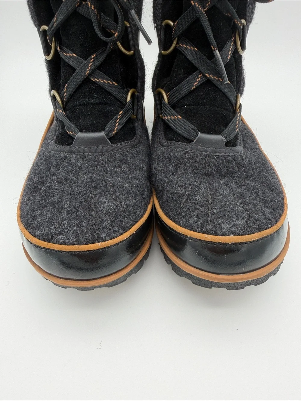 Sorel Tivoli Women’s Winter Boots Black Felt Fleece Lining Weather Snow 8.5 Warm